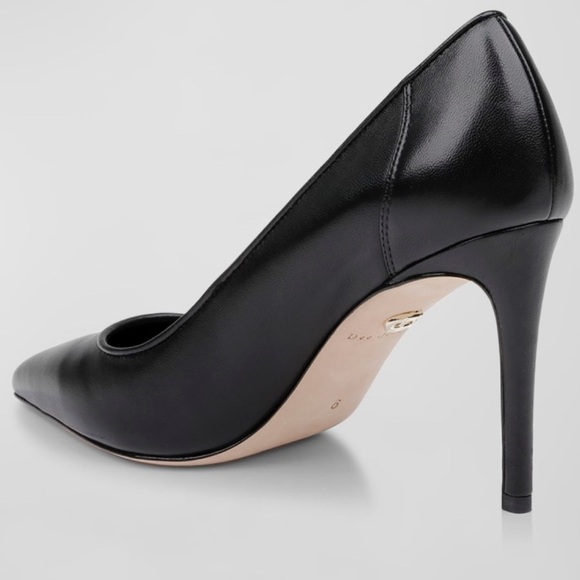 NEW Dee Ocleppo Classic Black Leather Stiletto Pumps Heels EU 38 - Picture 3 of 4